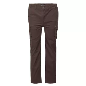 Pantalon cargo taille élastique brun foncé