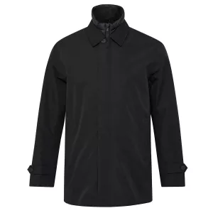 Carcoat noir élégant avec fermeture discrète