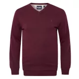 Pull col V homme bordeaux élégant et respirant
