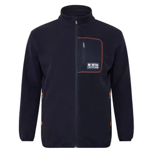 Veste polaire NORTH LATITUDE bleu nuit grande longueur