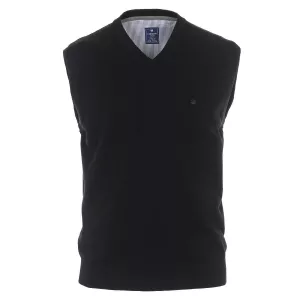 Pull Col en V sans manche noir de 3XL à 6XL