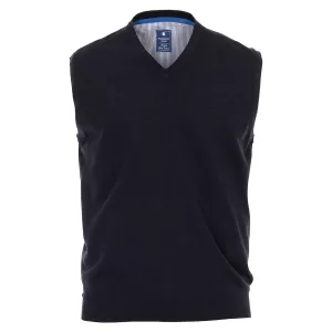 Pull Col en V sans manche bleu nuit de 3XL à 6XL