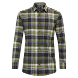 Chemise en flanelle carreaux vert  bleu marine
