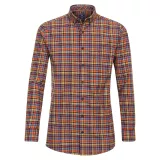 Chemise en flanelle petits carreaux orange bordeaux  ocre