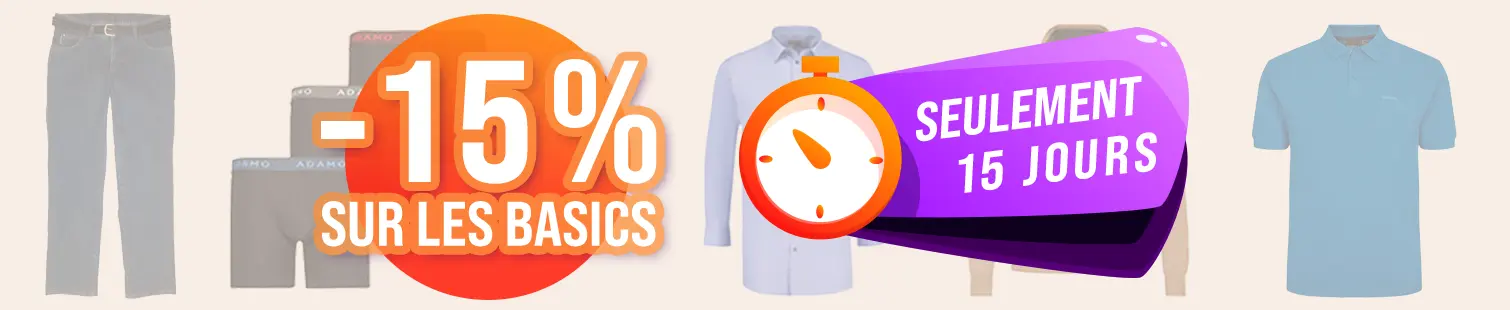 15% pendant 15 jours sur nos basic